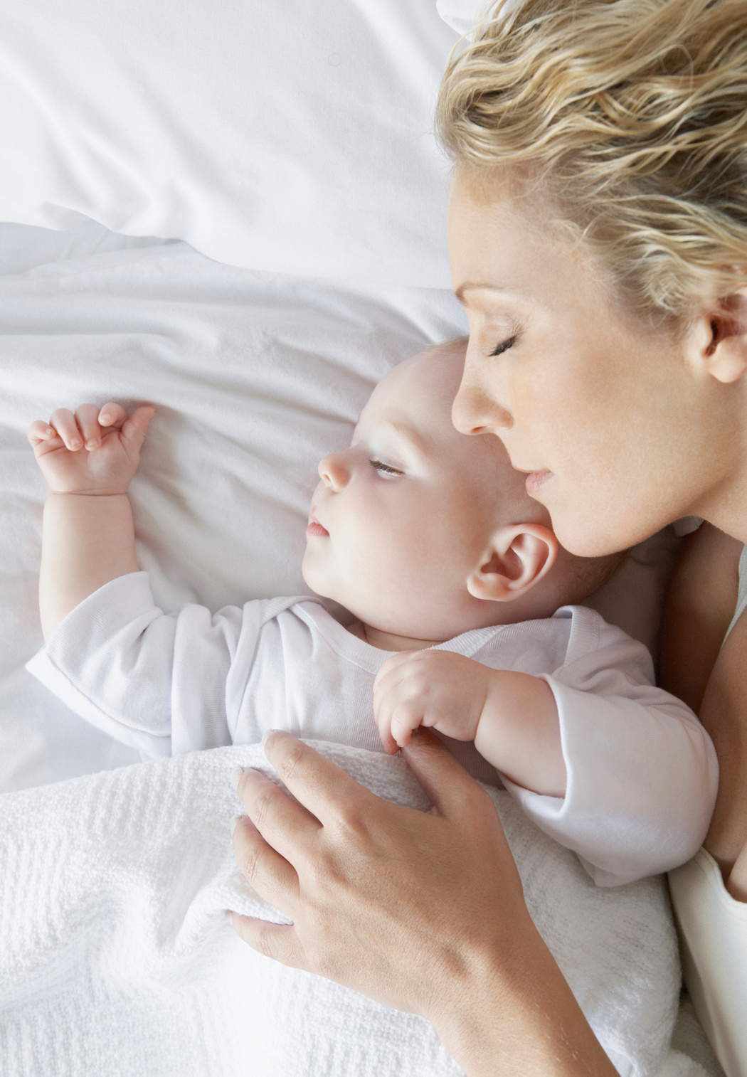 Mother and baby sleeping